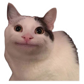 Наклейка без фону на авто, мото, Кіт мем дивиться memes cat. Стікер вологостійкий 7х7см