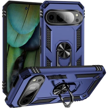 Противоударный чехол с подставкой Deexe Armor Case для Google Pixel 9 / 9 Pro - Blue