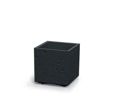 Горшок для цветов Prosperplast на роликах Sierra Square Beton Effect 30 см. Черный бетон