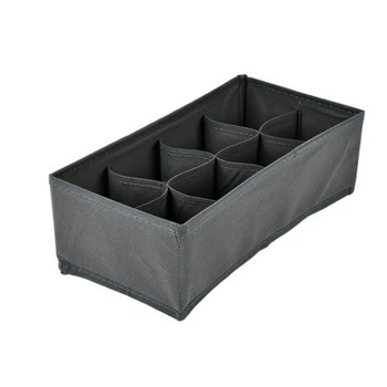 Коробка-органайзер для зберігання білизни Stenson 321610-SOLID 32х16х10 см 8 відділень неткане волокно Чорний