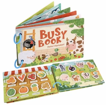 Развивающая книга Busy Book Алфавит с липучками (Методика Монтессори, А5)