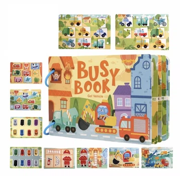 Развивающая книга Busy Book Транспорт с липучками (Методика Монтессори, А5)
