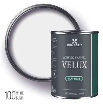 Емаль акрилова шовковисто-матова для меблів VELUX, 2,5 л, 100 Білий