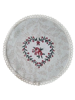 Салфетка круглая гобеленовая "Курочки" Ø35 (026067)