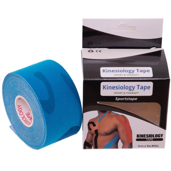 Кінезіо тейп (Kinesio tape) SP-Sport BC-0474-3_8 розмір 3,8смх5м синій