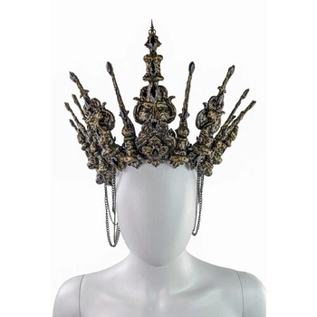 Корона Шахова королева SETA Decor 25-514BLK-GL