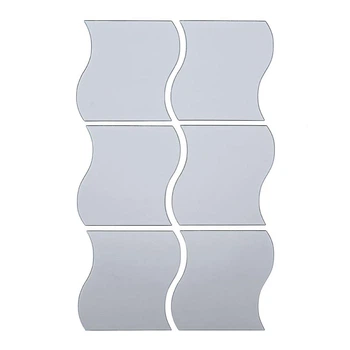 Зеркальный декор акриловый самоклеющийся серебро 6шт Sticker Wall 120х80 мм (SW-00002509)