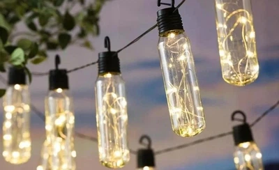 Декоративная садовая гирлянда на солнечной батарее 3,8 м 10 LED GardenLine SOL3668 цвет теплый-белый