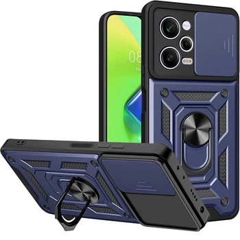 Чехол Fiji Camera Defence для Xiaomi Poco X5 Pro 5G бампер с защитой камеры и подставкой Dark Blue