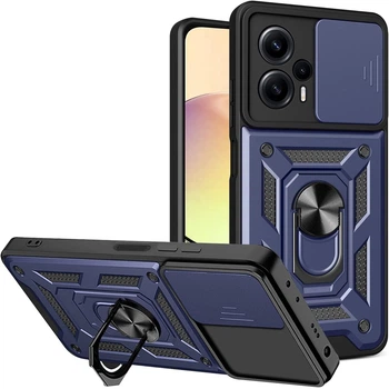 Чехол Fiji Camera Defence для Xiaomi Poco F5 бампер с защитой камеры и подставкой Dark Blue