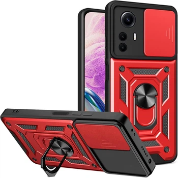 Чехол Fiji Camera Defence для Xiaomi Redmi Note 12S бампер с защитой камеры и подставкой Red