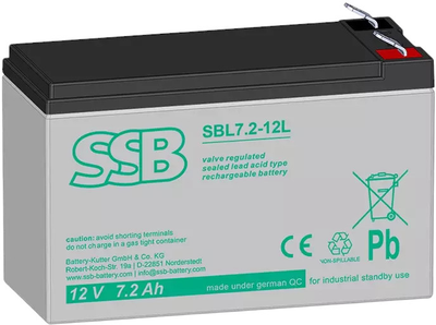 Акумуляторна батарея SSB 12V 7.2Ah (SBL 7.2-12L)