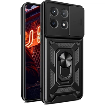 Чехол Fiji Camera Defence для Poco X6 Pro 5G бампер с защитой камеры и подставкой Black