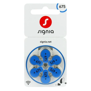 Батарейки Signia 675 (PR44) для слухового аппарата, 6 шт