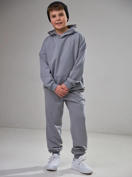Подростковый спортивный костюм (худи + штаны) для мальчика Tair 982 146 см Серый (2100033910142)