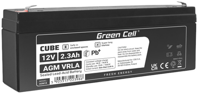 Аккумуляторная батарея Green Cell AGM VRLA 12V 2.3Ah (5903317223986)