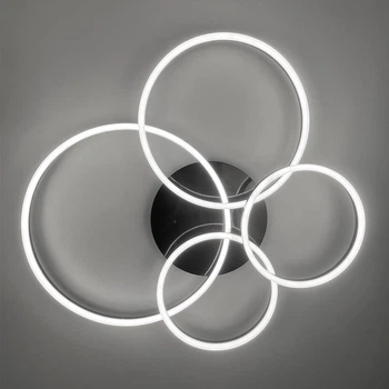 Сучасний LED світильник на 4 кільця у чорному корпусі | Line F | Арт. A 55021/4 BK