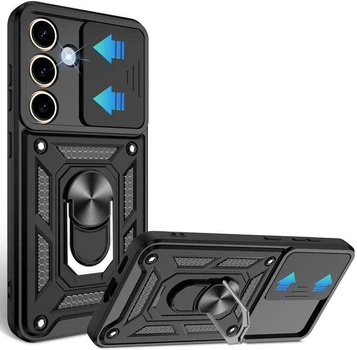 Протиударний чохол Armor Ring + захиcт камери для Samsung Galaxy S25 FE case Simon чорний S25FE