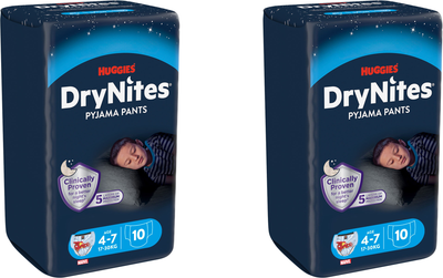 Упаковка підгузків-трусиків Huggies DryNites для хлопчиків 4-7 років 10 шт х 2 пачки (5029053527574_1)