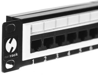 Patch panel Netrack 19'' 24-porty Cat 6 UTP, z półką (104-06)