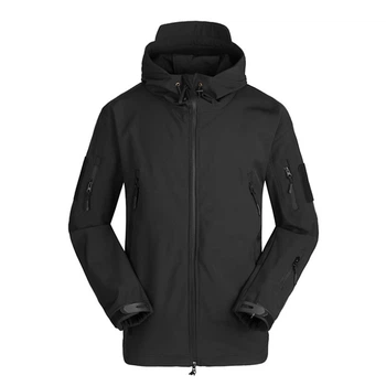 Тактична куртка Soft Shell Lesko A001 Black XXL чоловіча вологозахищена вітрозахисна ветровка