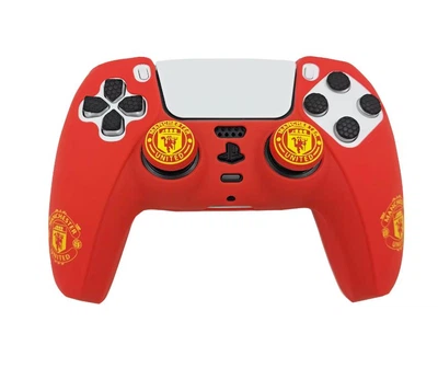 Защитный силиконовый чехол Manchester United для геймпада Sony DualSense (PS5) + в подарок накладки на стики