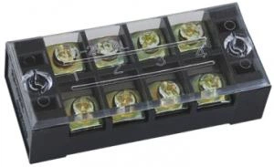 Колодка клемна (блок затискачів) 4-х розрядна ТВ-2504 25А/600V з кришкою (0,5*2,5мм) LUMANO