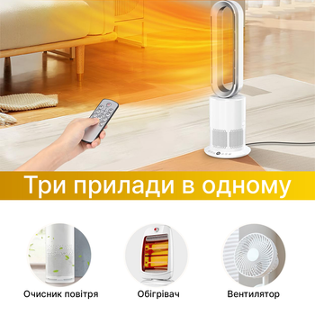 Вентилятор с hepa-фильтром 3-в-1 Doctor101 Locco PRO. Очиститель + Вентилятор охладитель без лопастей + Обогреватель с пультом ДУ