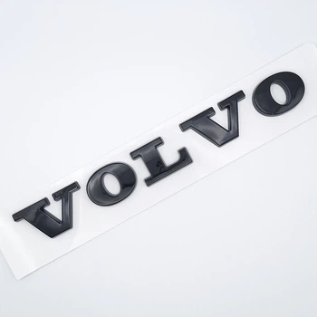 Эмблема надпись Volvo на заднюю часть (чёрный, глянец) 18,0*2,2 см