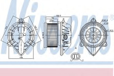 Вентилятор салону OPEL, Nissan (вир-во Nissens) Nissens (87173)