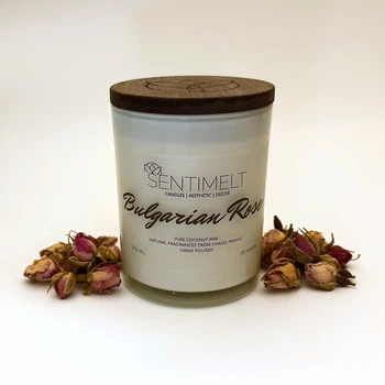 Ароматическая кокосовая свеча с деревянным фитилём SENTIMELT Bulgarian Rose 200 г (SM010BUR)