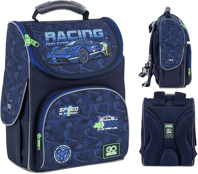 Рюкзак шкільний каркасний GoPack Education Racing 34x26x13 см 11 л Синій (GO25-5001S-6)