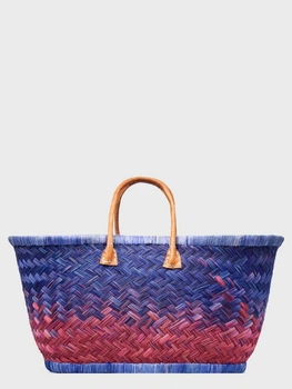 Сумка пляжна Le Comptoir de la plage Aravola BM_Bicolor_329 кошик з натуральної соломи французький прованс стиль One size Синій-червоний (ZIK0000028927)