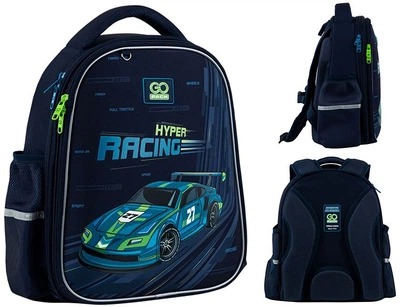 Рюкзак шкільний напівкаркасний GoPack Education Speedway 34.5x26x12.5 см 12 л Синій (GO25-165S-4)