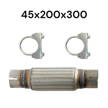 Гофра глушника на хомутах 45х200x300 універсальна AGK DBC45200