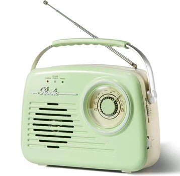 Портативное радио в стиле ретро с аккумулятором, Bluetooth, AM/FM Light Green