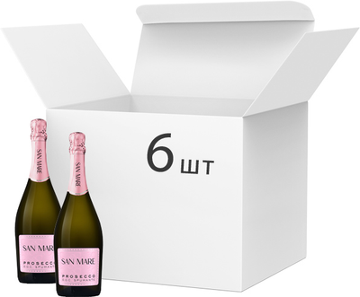 Вино игристое San Mare Prosecco DOC Spumante белое экстра сухое 0.75 л 11% х 6 шт. (8010719012708) 