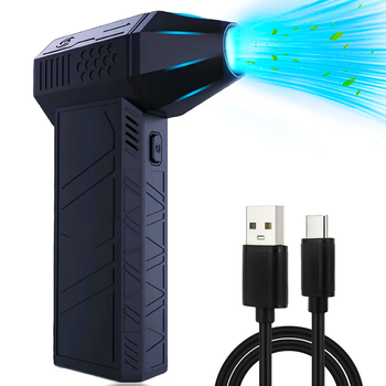 Турбоповітродувка, турбовентилятор 2600мАг, 200Вт, з USB / Акумуляторний / Портативний / Ручний (L)