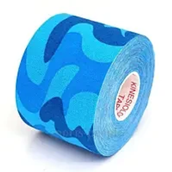Тейп Кінезіо 2.5 см, кінезіологічна стрічка Kinesiology Tape Sportstape Sport & Therapy, 2.5 см, камуфляж синій