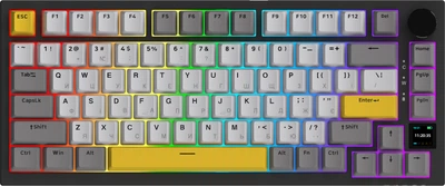 Клавіатура бездротова Ajazz AK820 Pro Flying Fish Switch Black RGB (AK820PRO-FF-BGY)