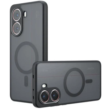 Защитный чехол Deexe Matte Skin with MagSafe для Xiaomi Poco X7 Pro - Transparent / Black