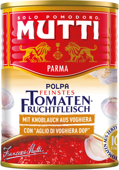 Томати Mutti Чищені різані з часником 400 г (8005110170461)