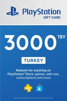 PlayStation Store Card 3000 TRY Playstation Network Turkey (ключ активації)