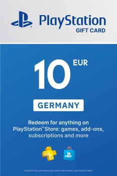PlayStation Store Card 10 EUR | Playstation Network Germany (ключ активації)