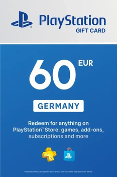 PlayStation Store Card 60 EUR | Playstation Network Germany (ключ активації)