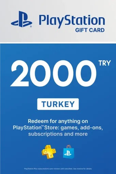 PlayStation Store Card 2000 TRY Playstation Network Turkey (ключ активації)