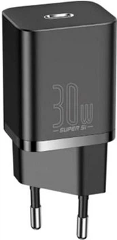 Зарядное сетевое устройство Baseus Super Si 30W Type-C 3A с функцией быстрой зарядки QC3.0+PD3.0 (CCSUP-J01) Black