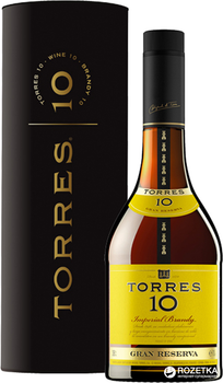Бренди Torres 10 лет выдержки 0.7 л 38% в подарочной упаковке (8410113020079)