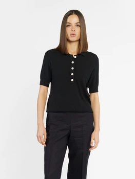Поло жіноче чорне з трикотажної тканини Arber Polo Knit WS CL M чорний (W09.38.02.512)