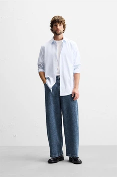 Джинси вільного крою Zara Wide Leg 32 синій 3991/390/427
